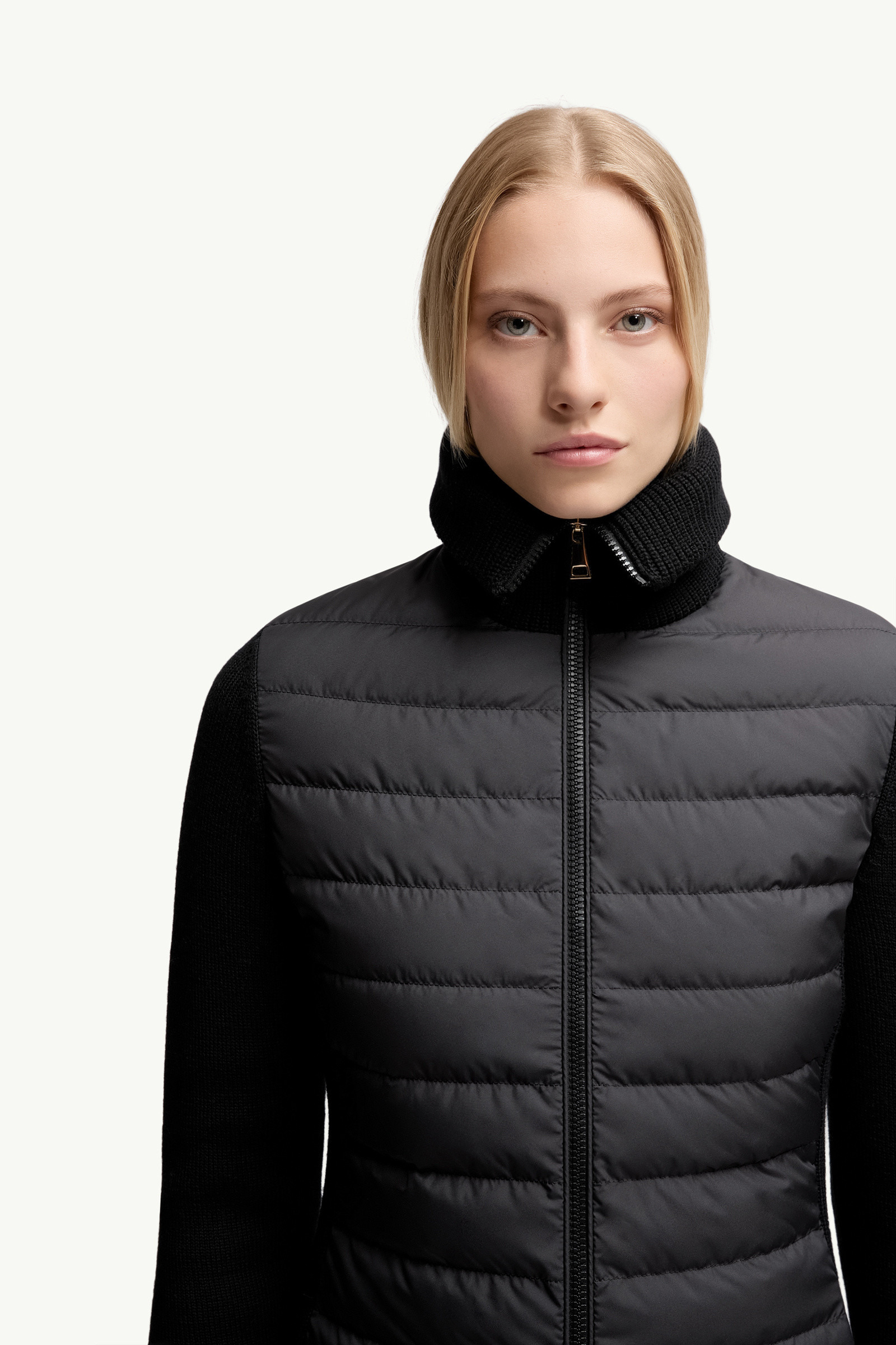 Padded Wool Zip-Up Cardigan - 6