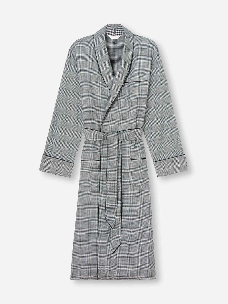 Men's Robe Kelburn 42 Brushed Cotton Black 1