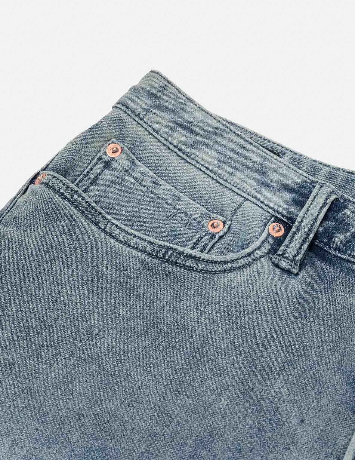 Artistic Brush Daicock Print Cropped Jeans #2027 - 10