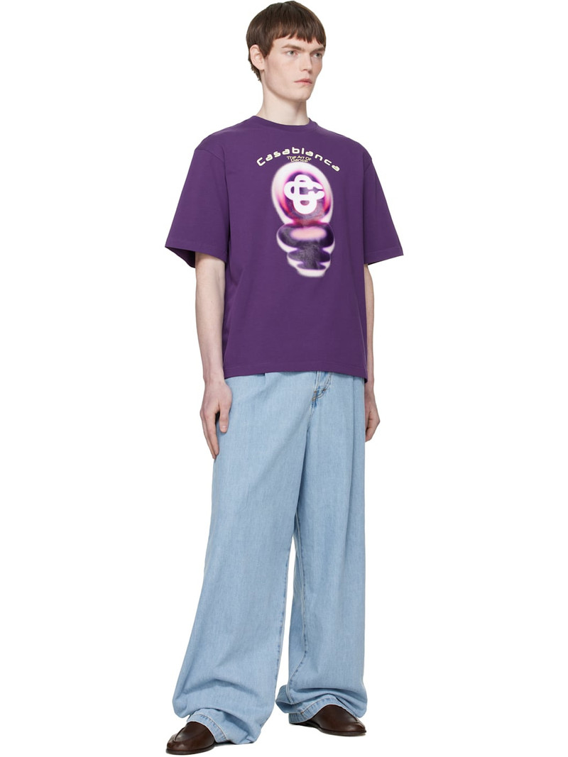 CASABLANCA Purple 'The Art Of Dance' Oversized T-shirt outlook