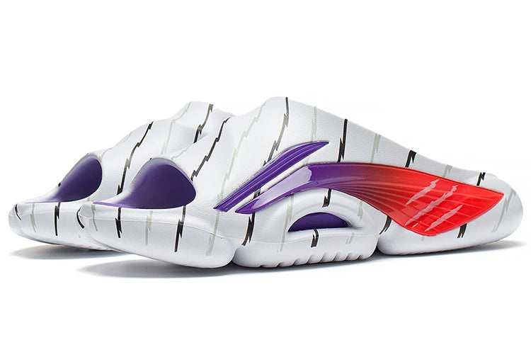 Li-Ning 8 PE Courtside Slides 'White Red' ABTS009-5 - 4