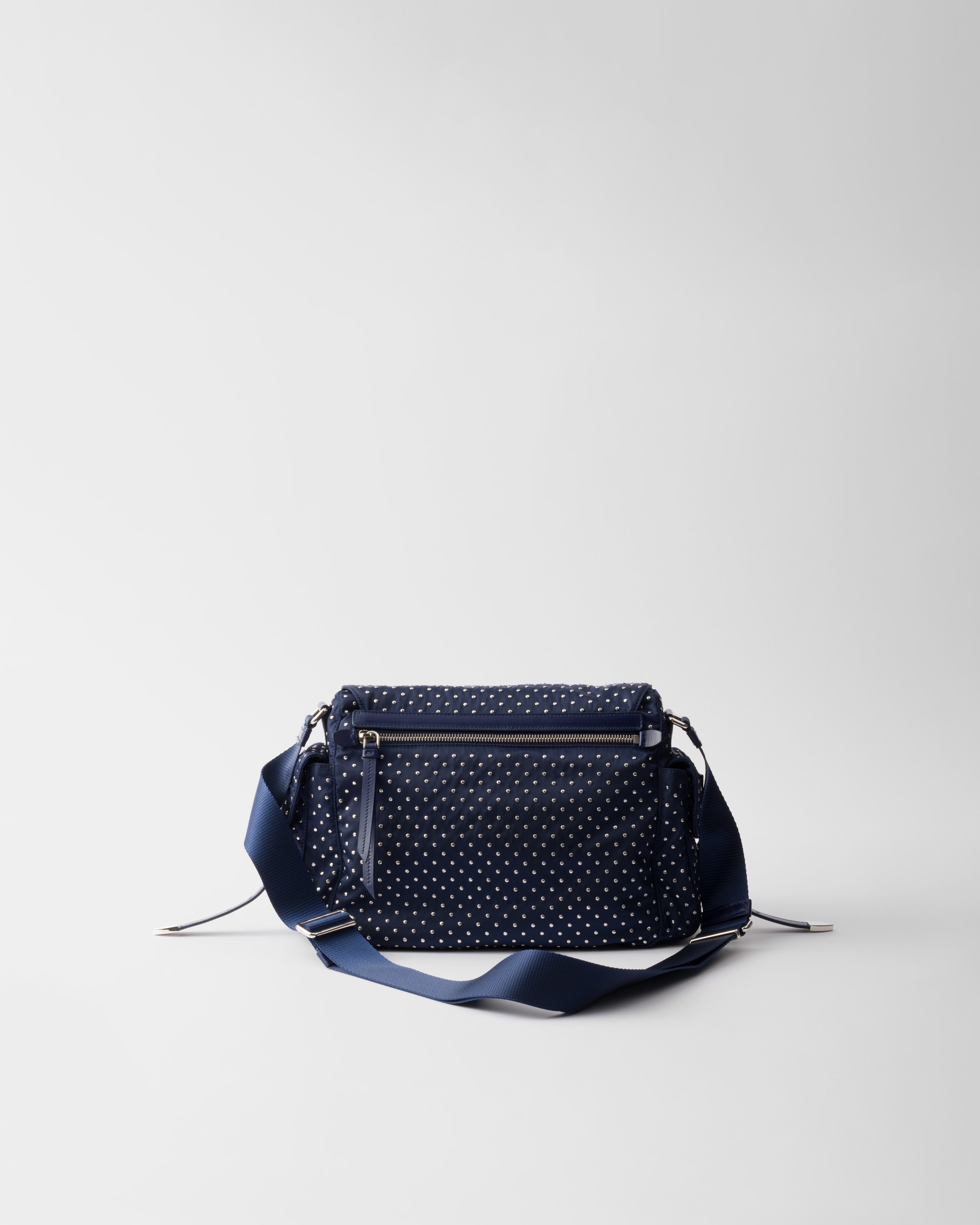Re-Nylon shoulder bag with studs - 3