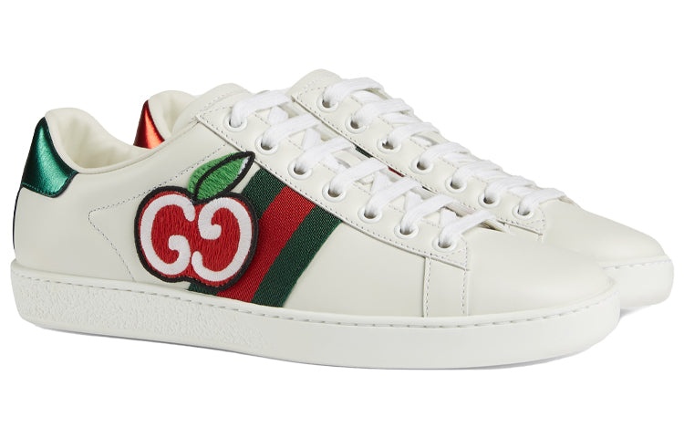 (WMNS) Gucci Ace Low 'GG Apple Patch - White' 611377-DOPE0-9064 - 2