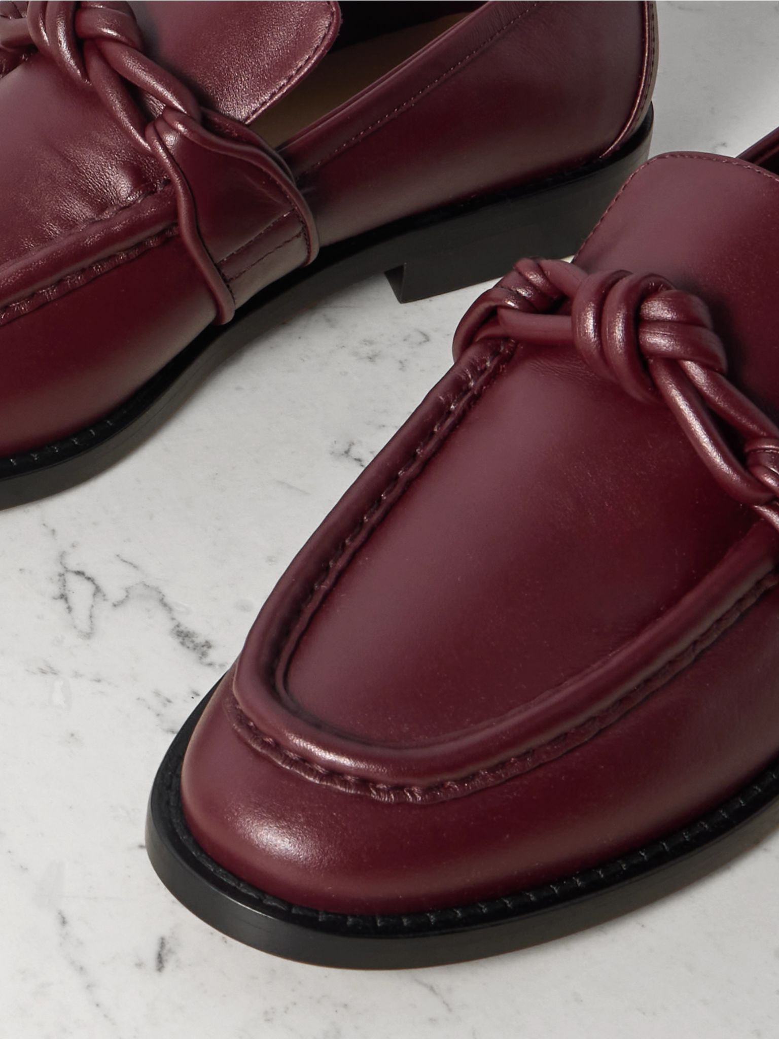 Astaire embellished leather loafers Merlot - 4