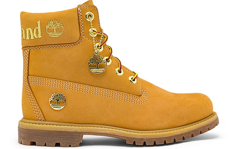 (WMNS) Timberland 6 Inch Premium Waterproof Boots 'Wheat Nubuck with Gold Logo' A5TY7231 - 2