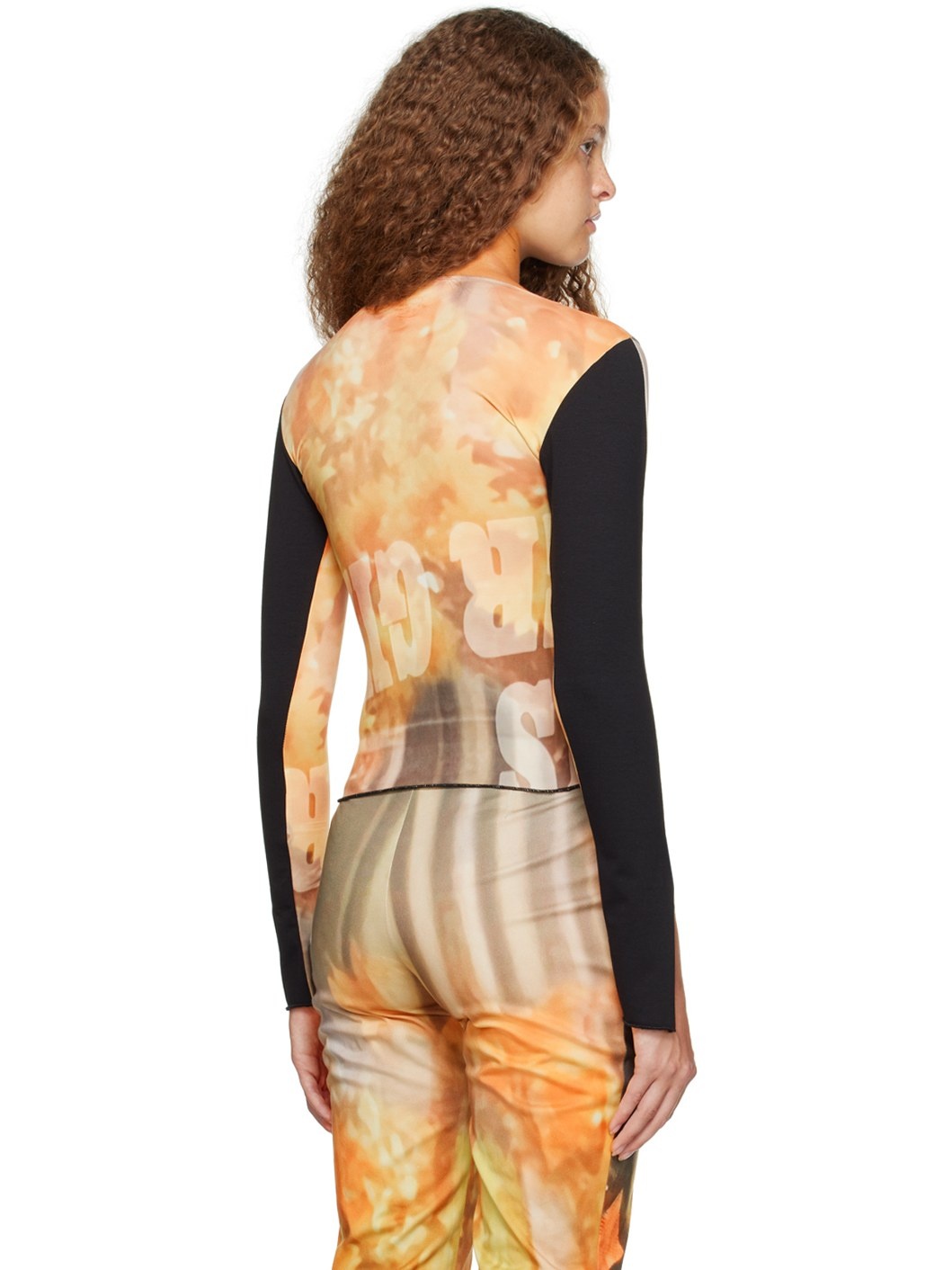 Orange Sunflower Long Sleeve T-Shirt - 3