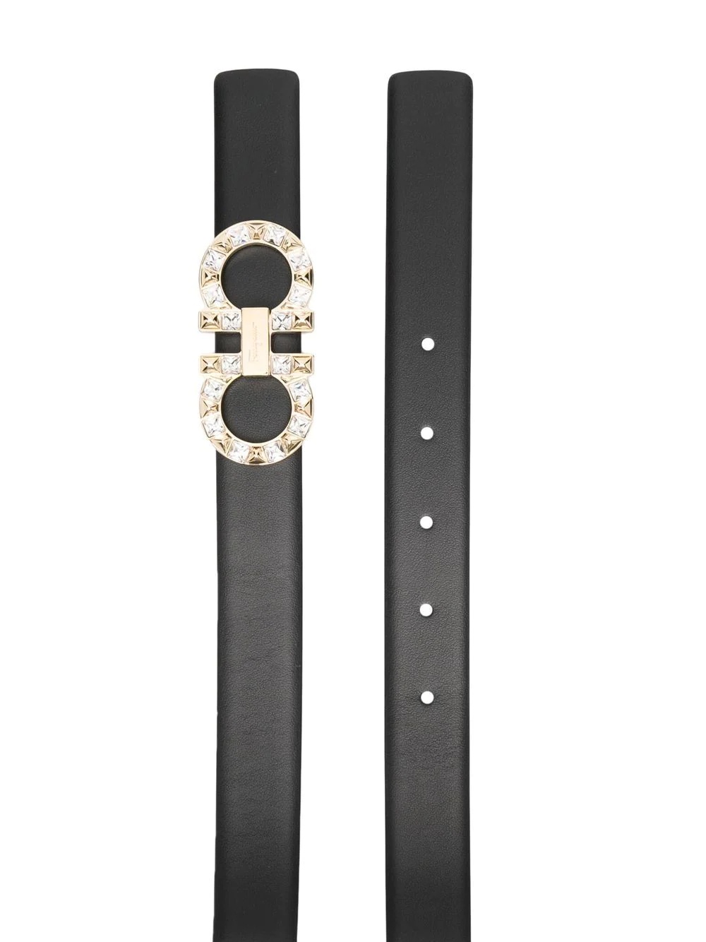 leather logo-plaque belt - 2