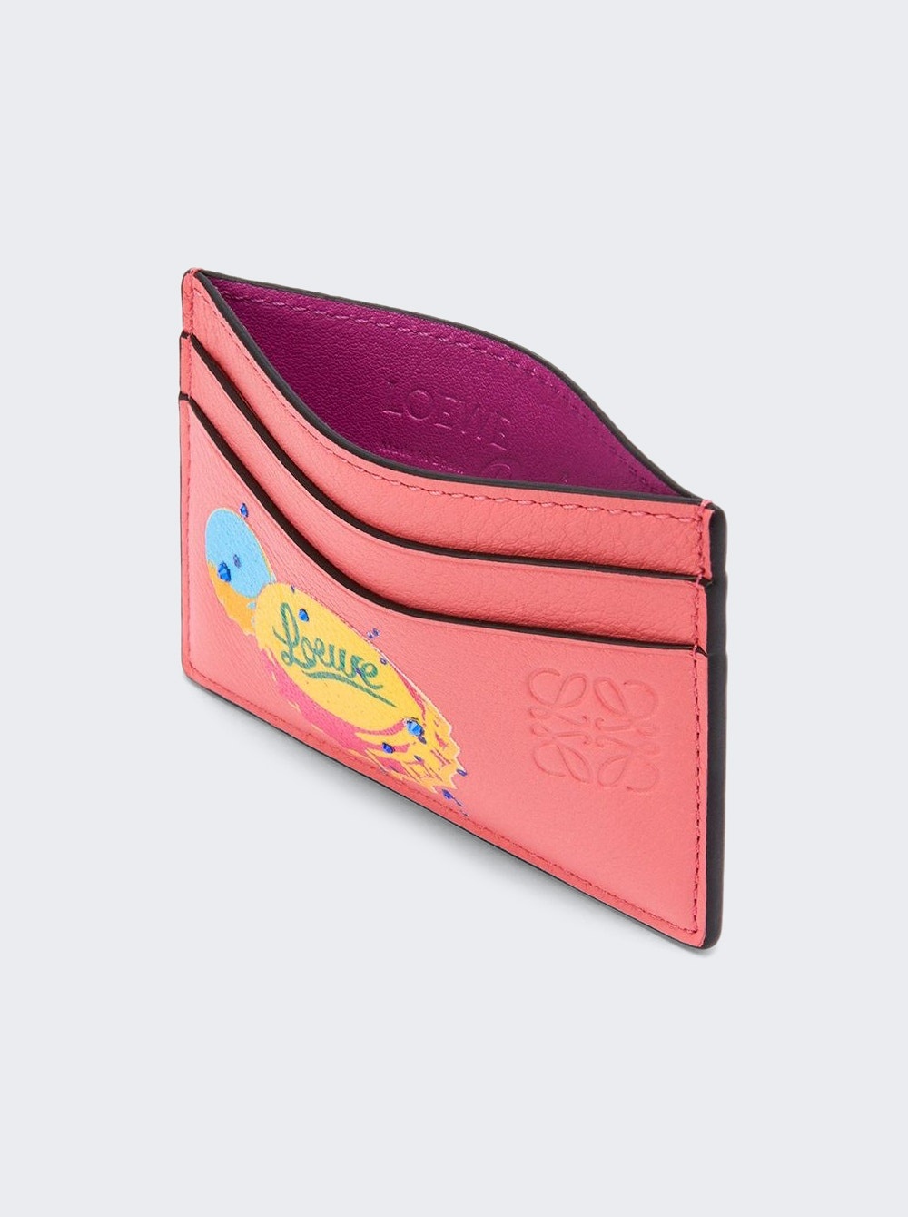 X Paula's Ibiza Bottle Caps Plain Cardholder Coral Pink And Bright Purple - 3