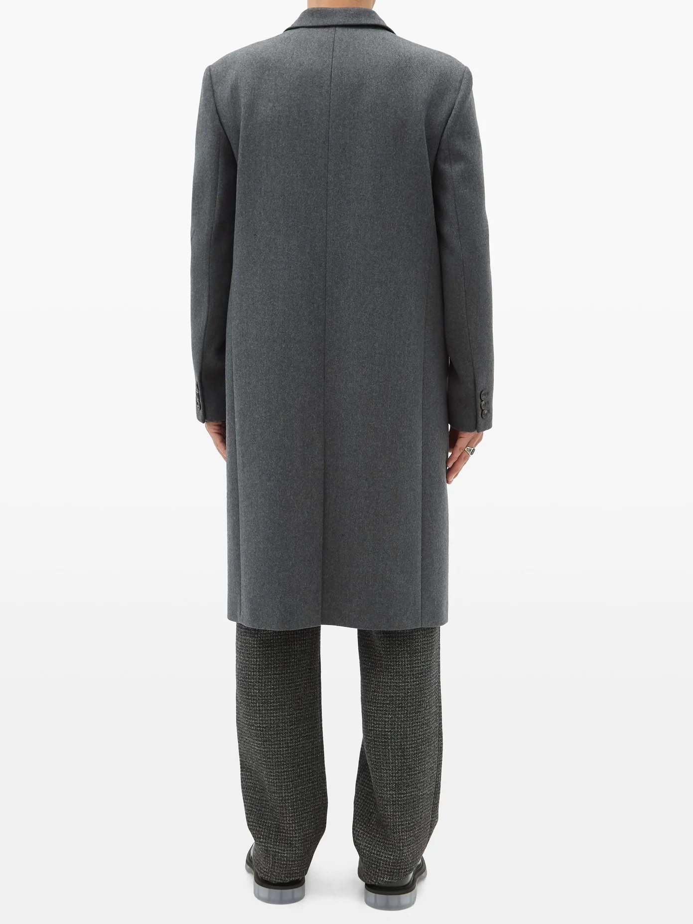 Single-breasted wool coat - 5