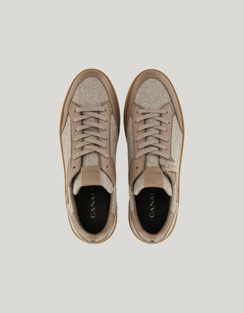 CANALI NUVOLA WOOL AND SHEEPSKIN SNEAKERS DERBY WITH RUBBER SOLE 4