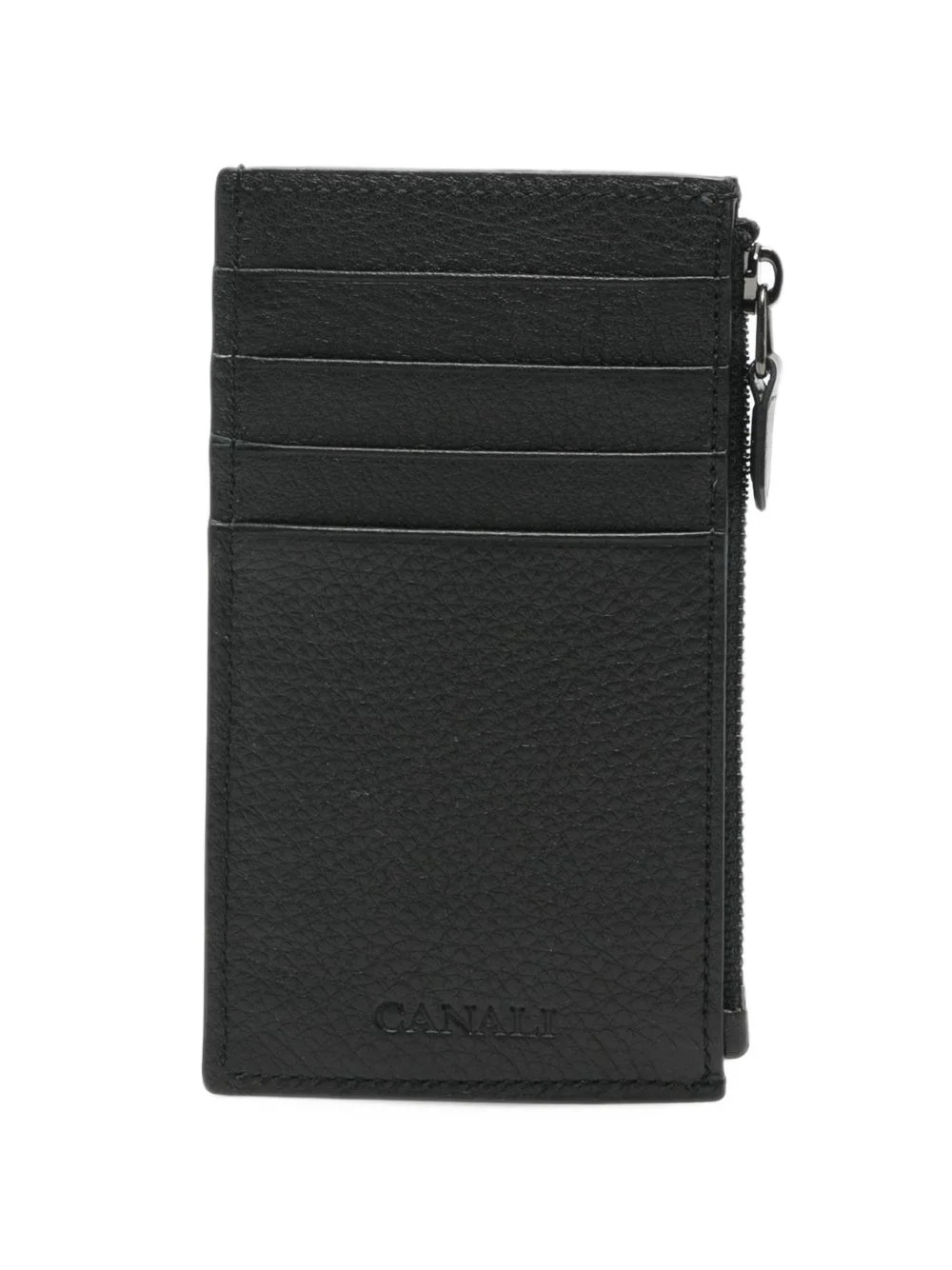 grained leather cardholder - 1