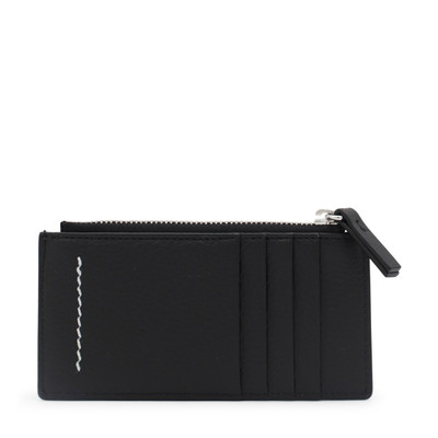 MM6 Maison Margiela black leather ziper card holder outlook