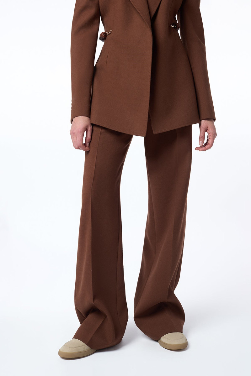 GABRIELA HEARST Norman Wide-Leg Pant in Cognac Recycled Virgin Wool outlook