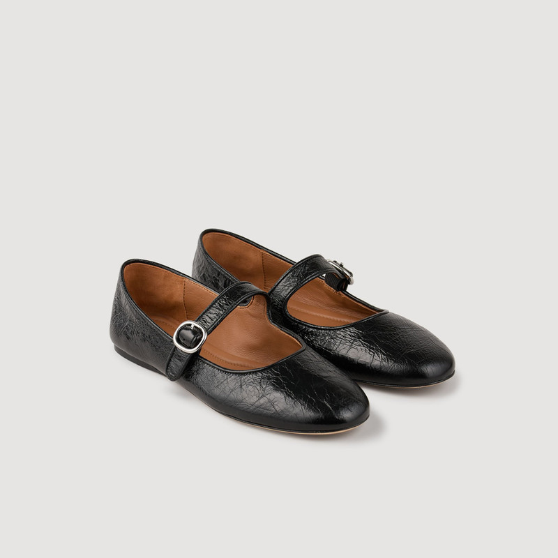 Sandro SHINY LEATHER BALLET FLATS outlook
