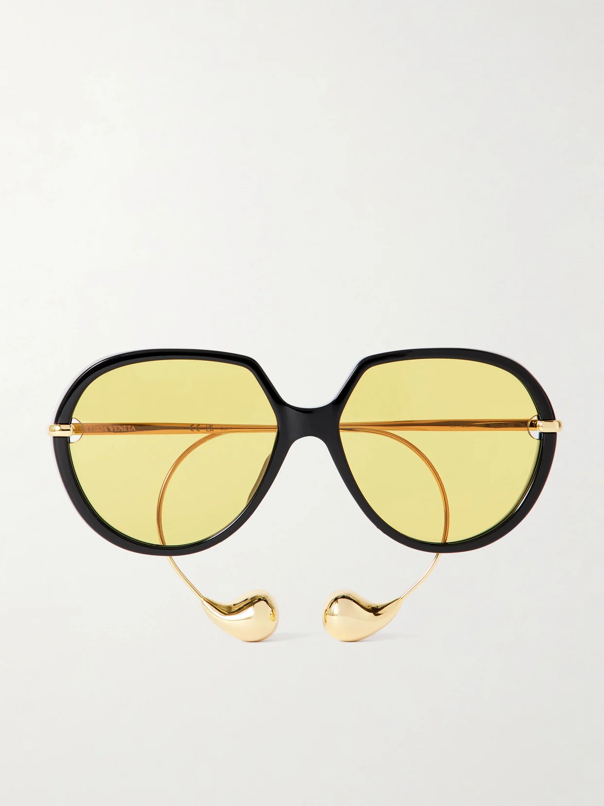 Drop Round-frame Acetate And Gold-tone Sunglasses - 1