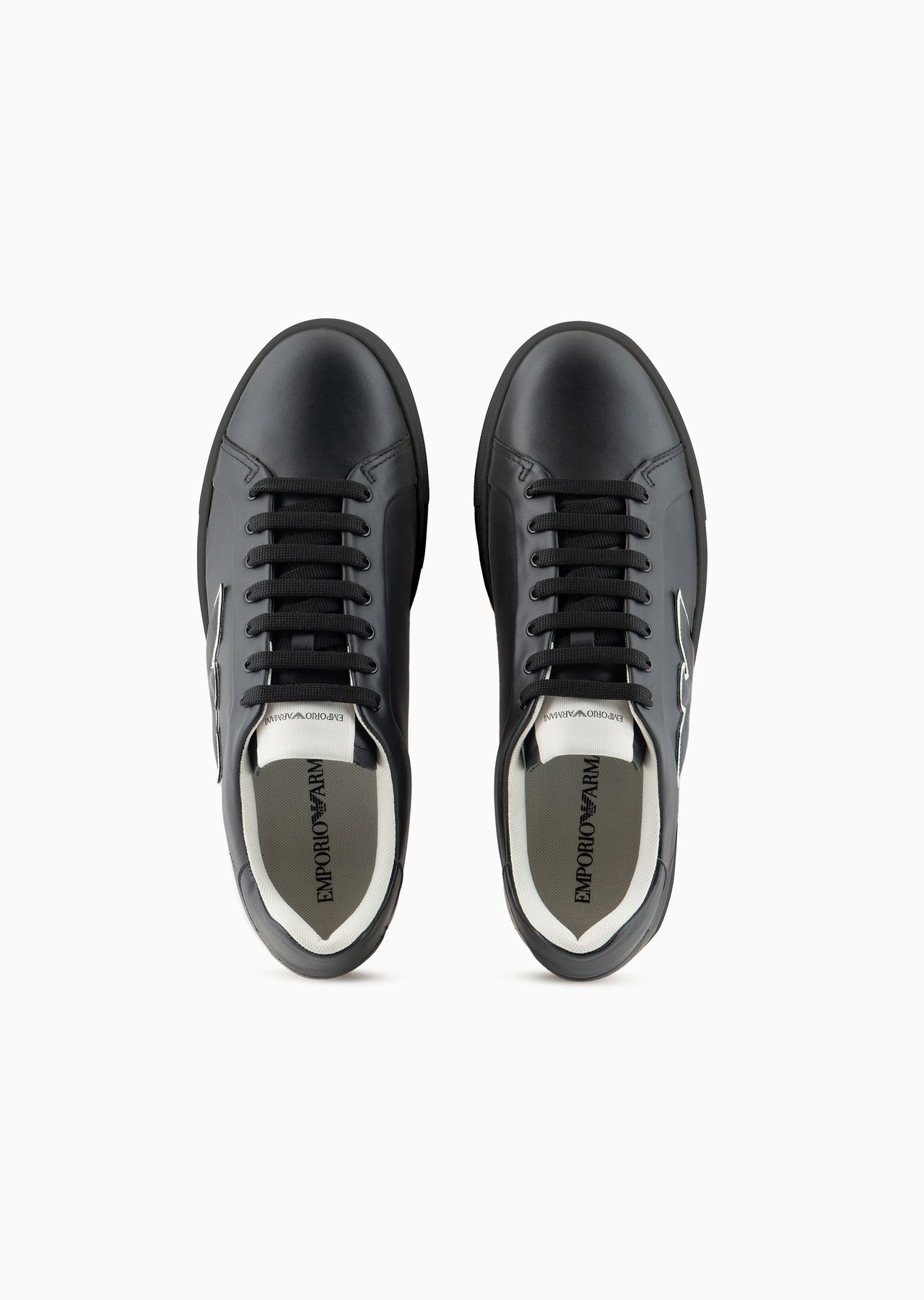 Leather sneakers with eagle patch - 3