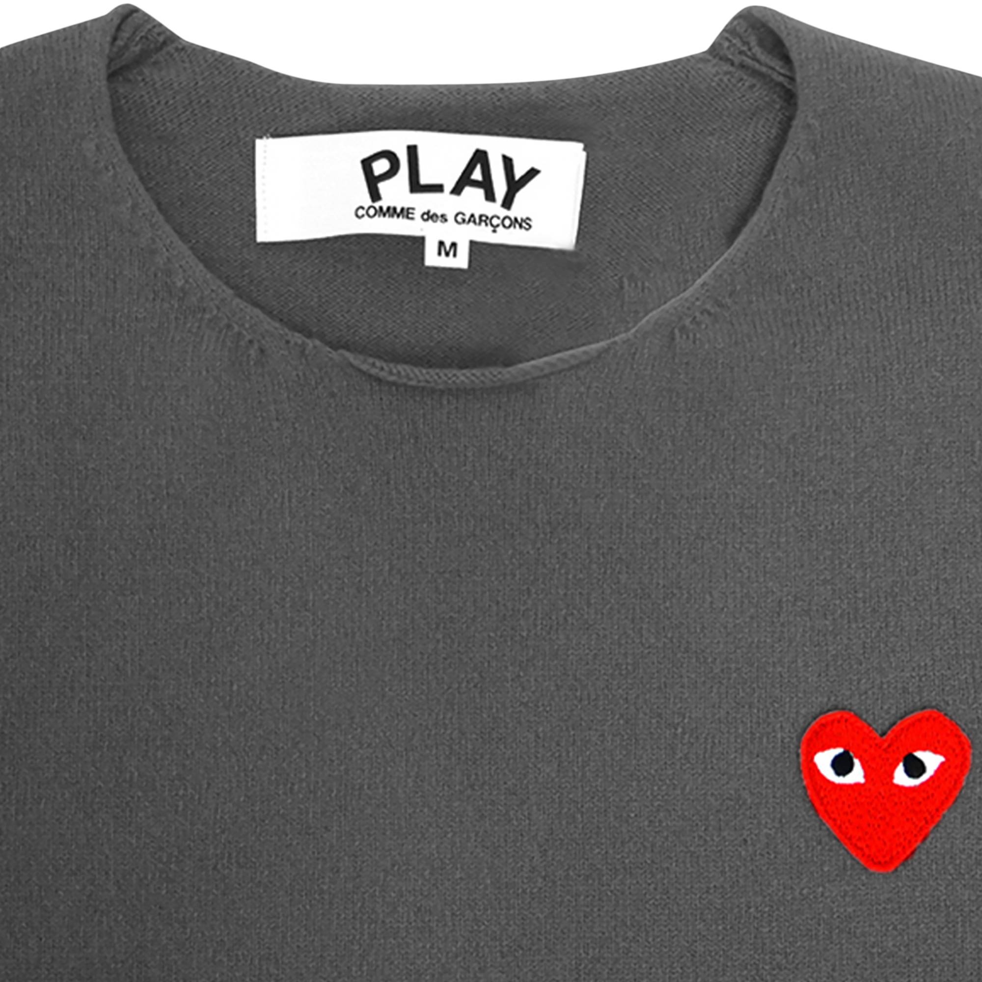 Comme des Garçons PLAY Red Heart Sweater 'Grey' - 3