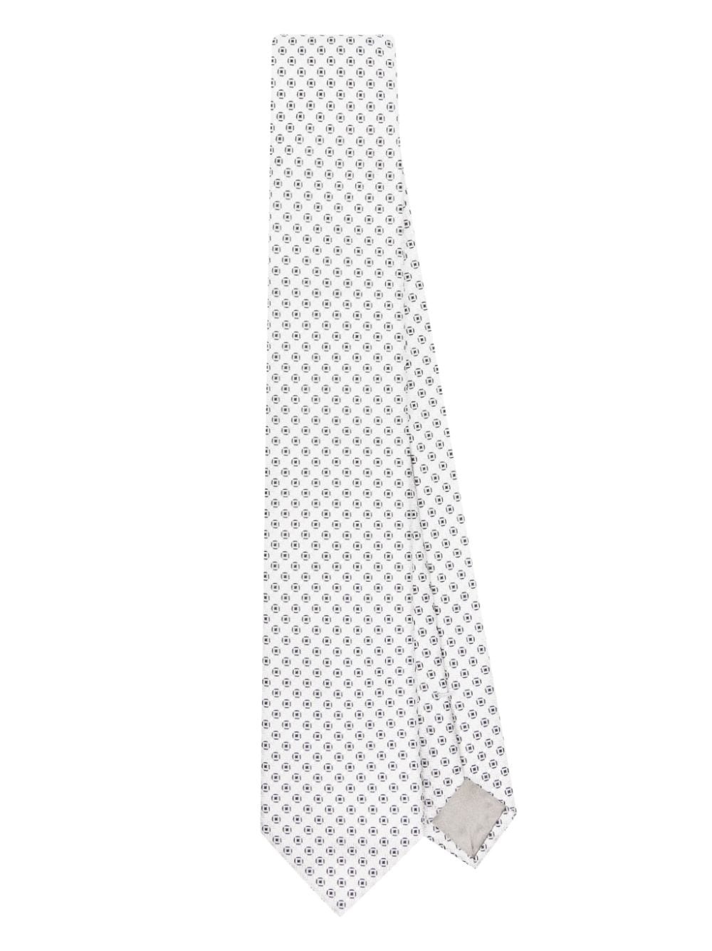 patterned-jacquard tie - 1