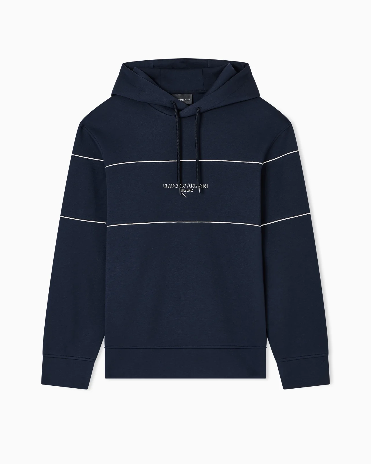 DOUBLE-JERSEY HOODED SWEATSHIRT WITH 3D-EFFECT LOGO - 1