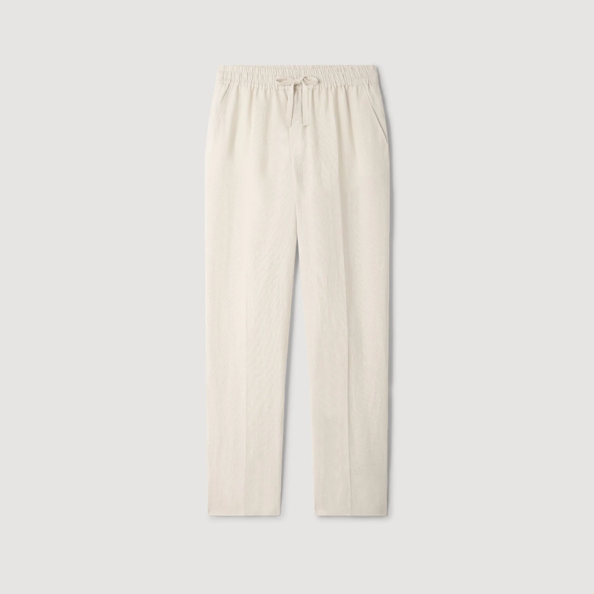 ELASTICATED LINEN TROUSERS - 1