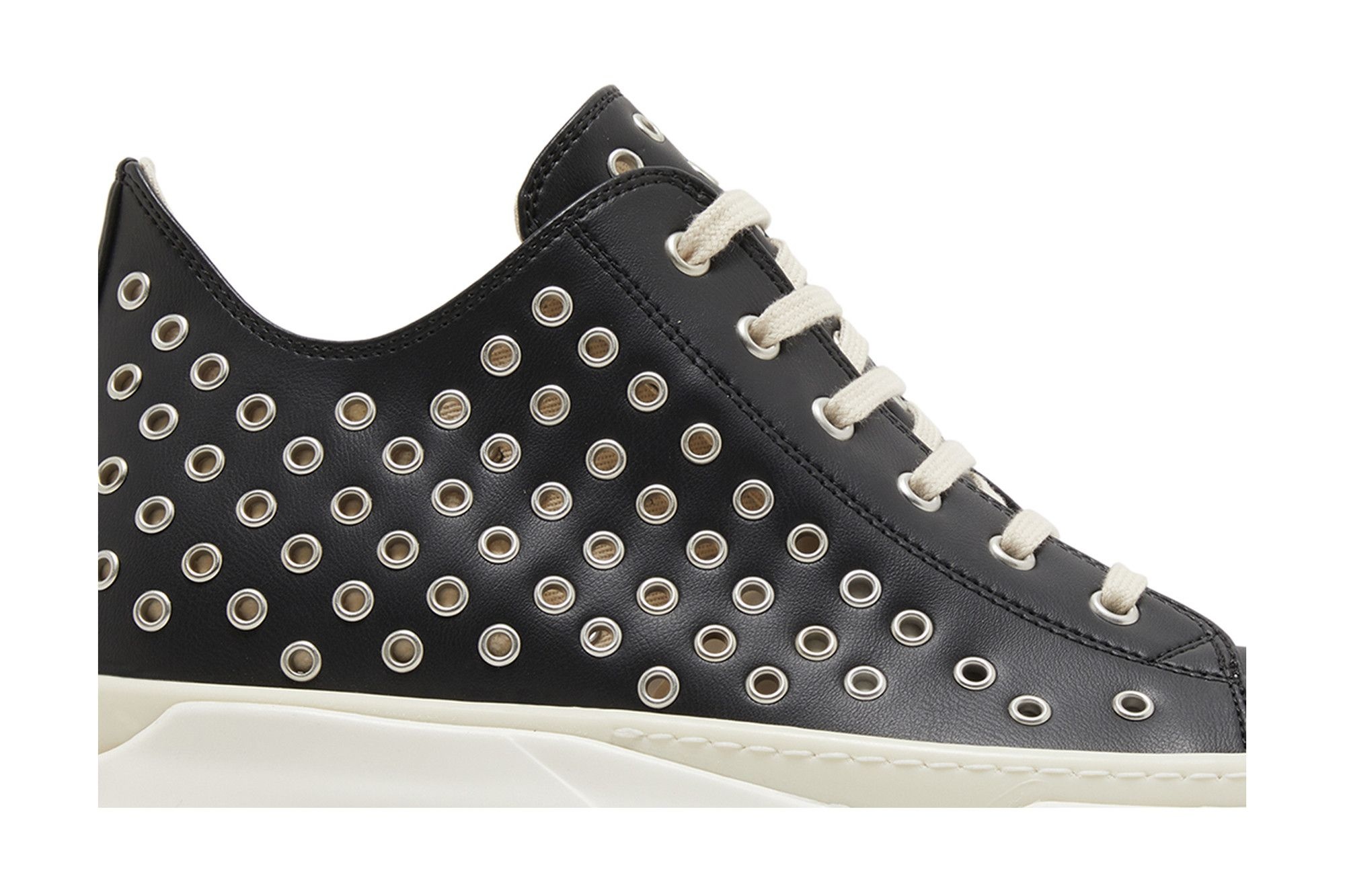 Rick Owens EDFU DRKSHDW Vegan Leather Eyelet Abstract Low 'Black Milk' - 2
