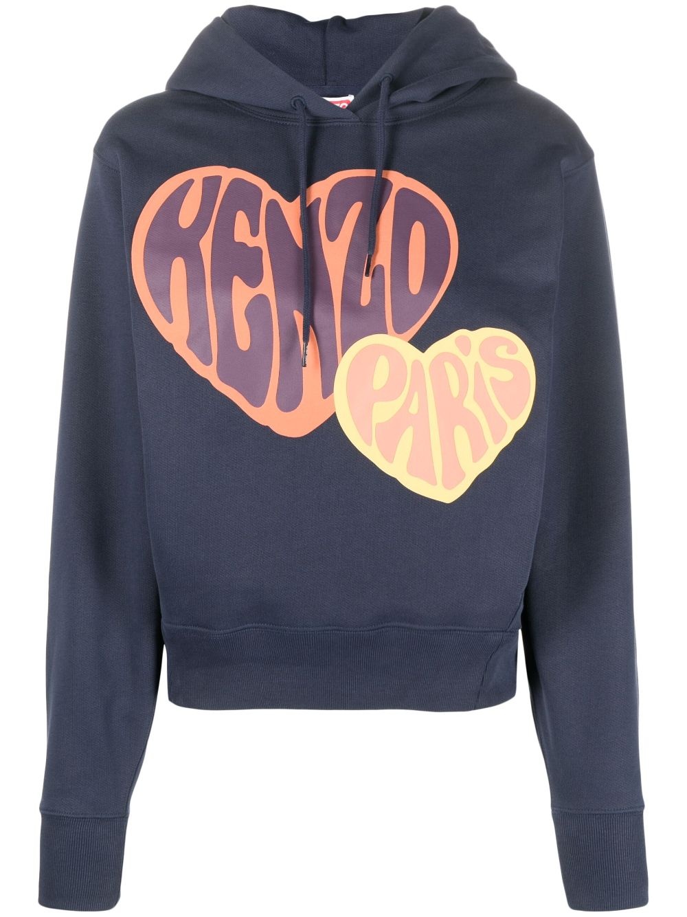 logo-flocked cotton hoodie - 1