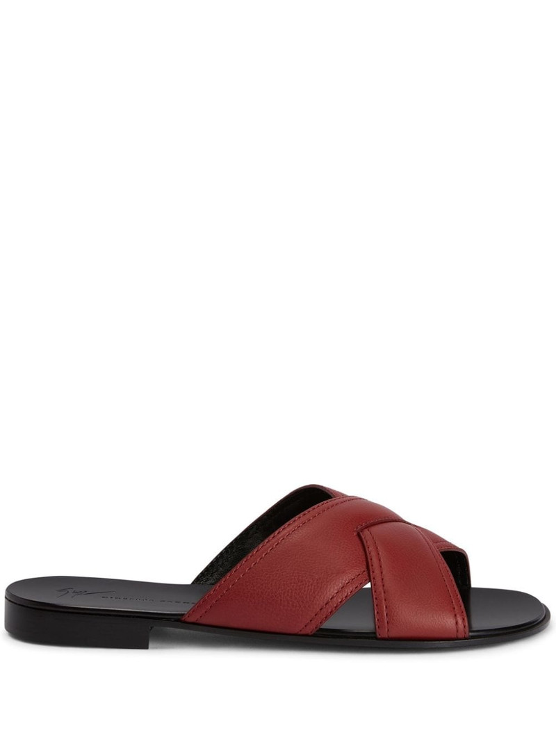 Flavio leather flat slides 1