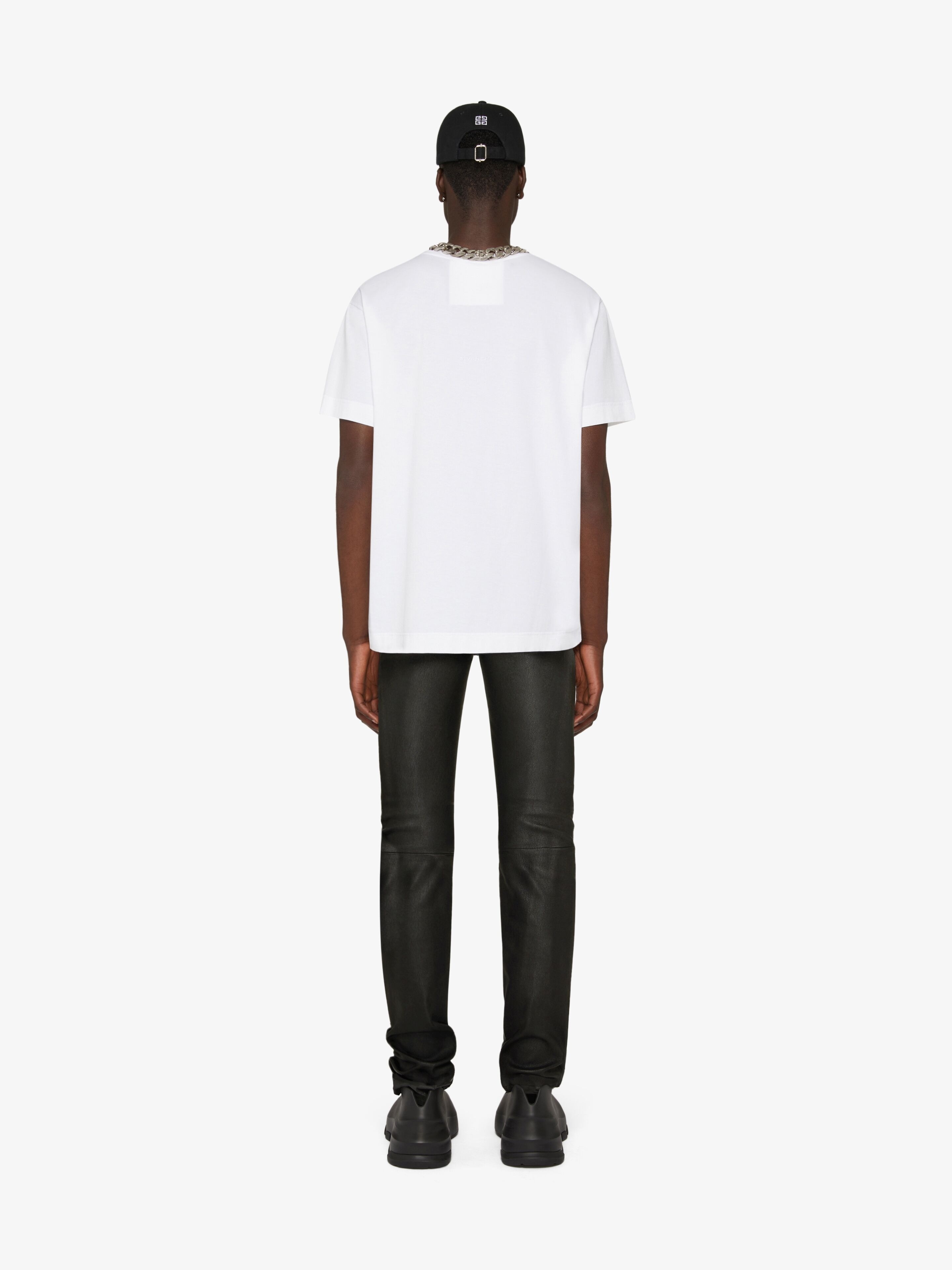 PANTS IN LEATHER WITH ZIPS - 4