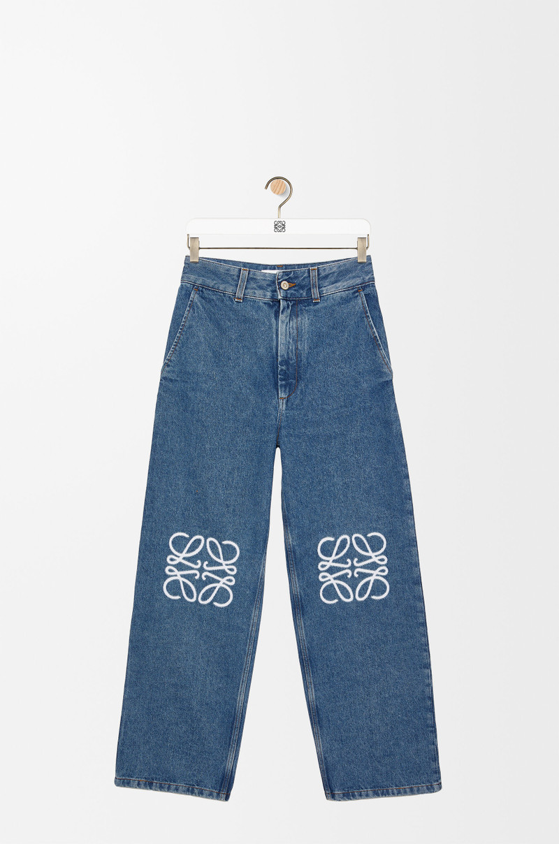 Anagram cropped jeans in denim 1