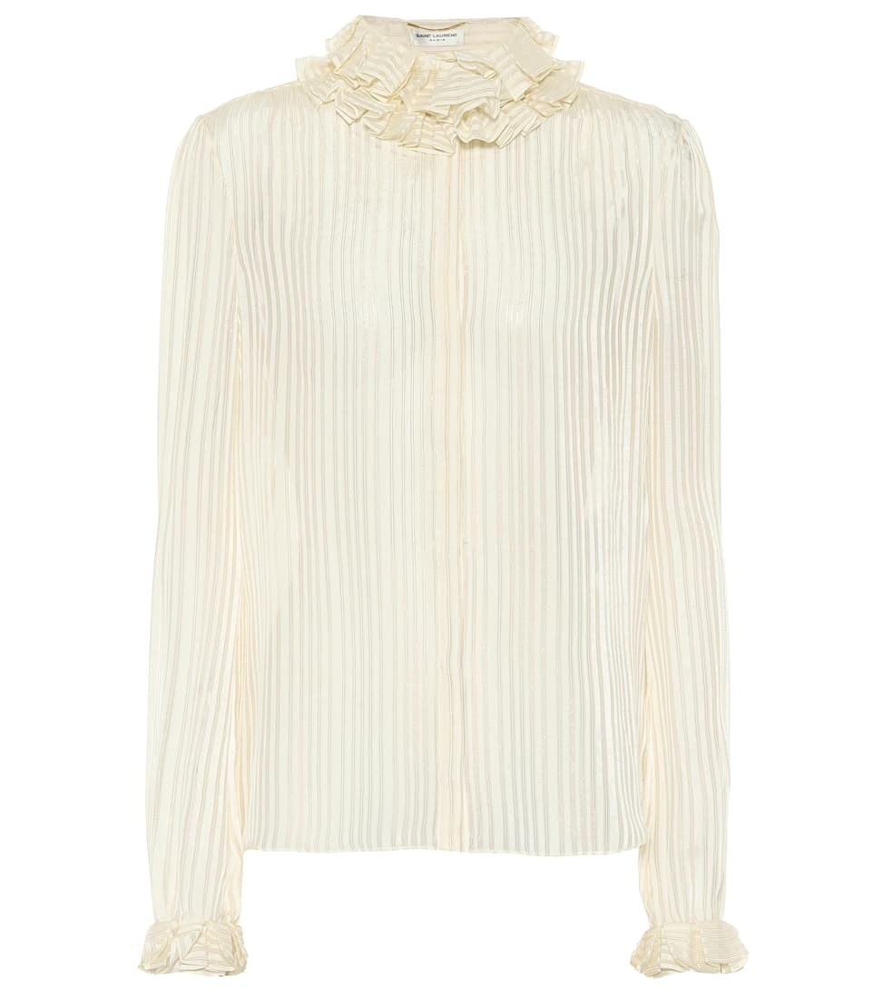 Striped lamé silk-blend top - 1