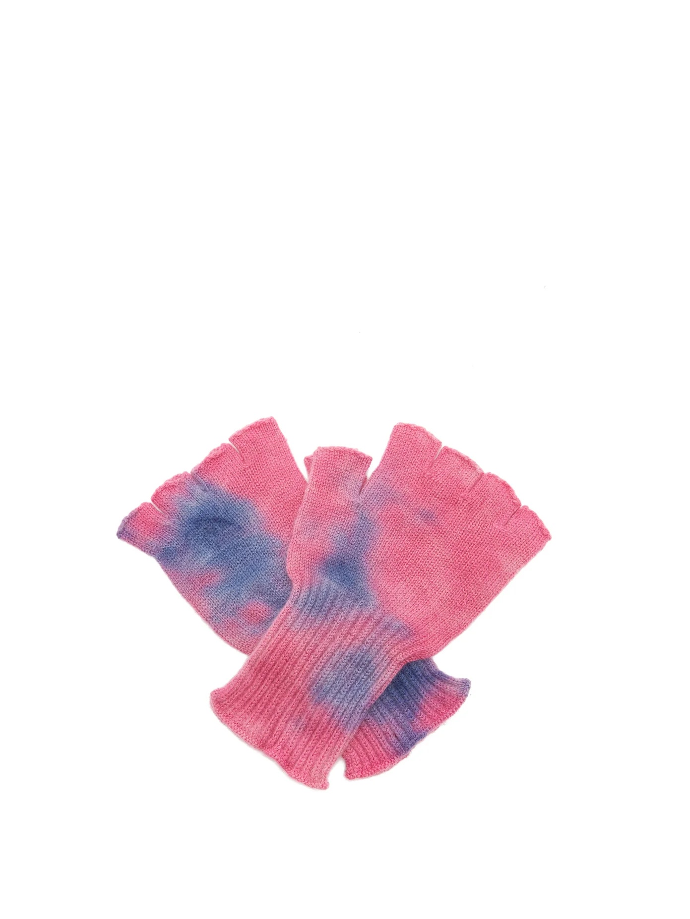 Tie dye fingerless cashmere gloves - 3