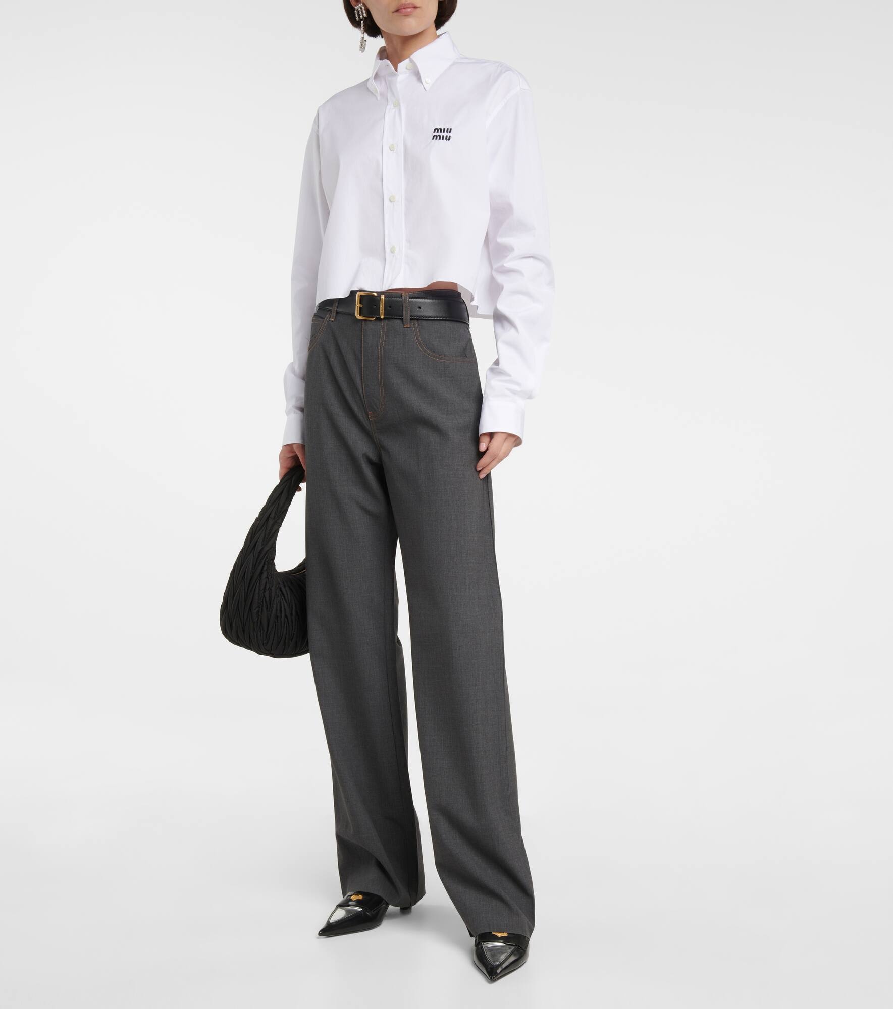 Mid-rise straight-leg wool pants - 2