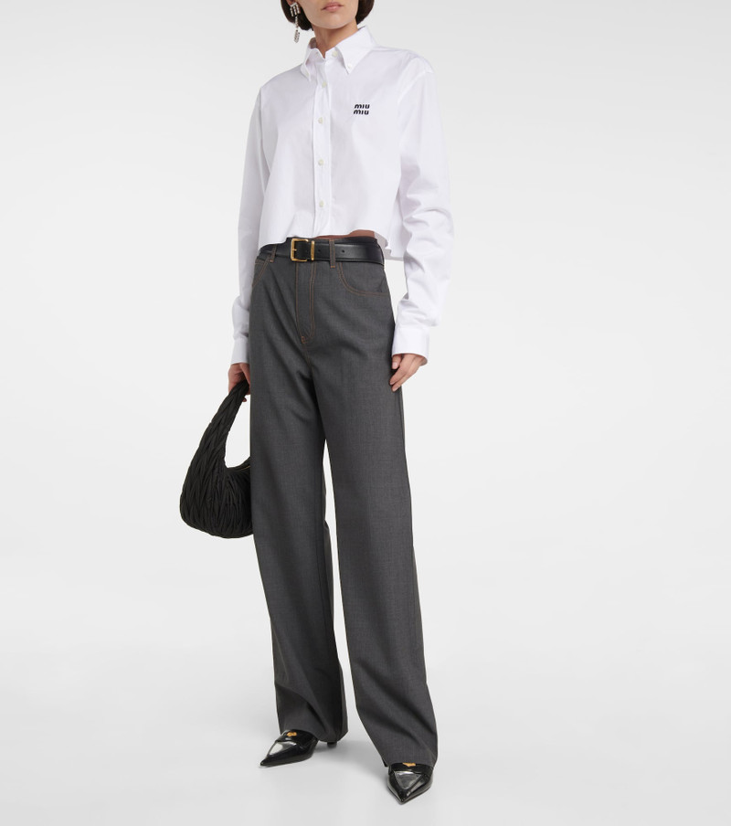 Miu Miu Mid-rise straight-leg wool pants outlook