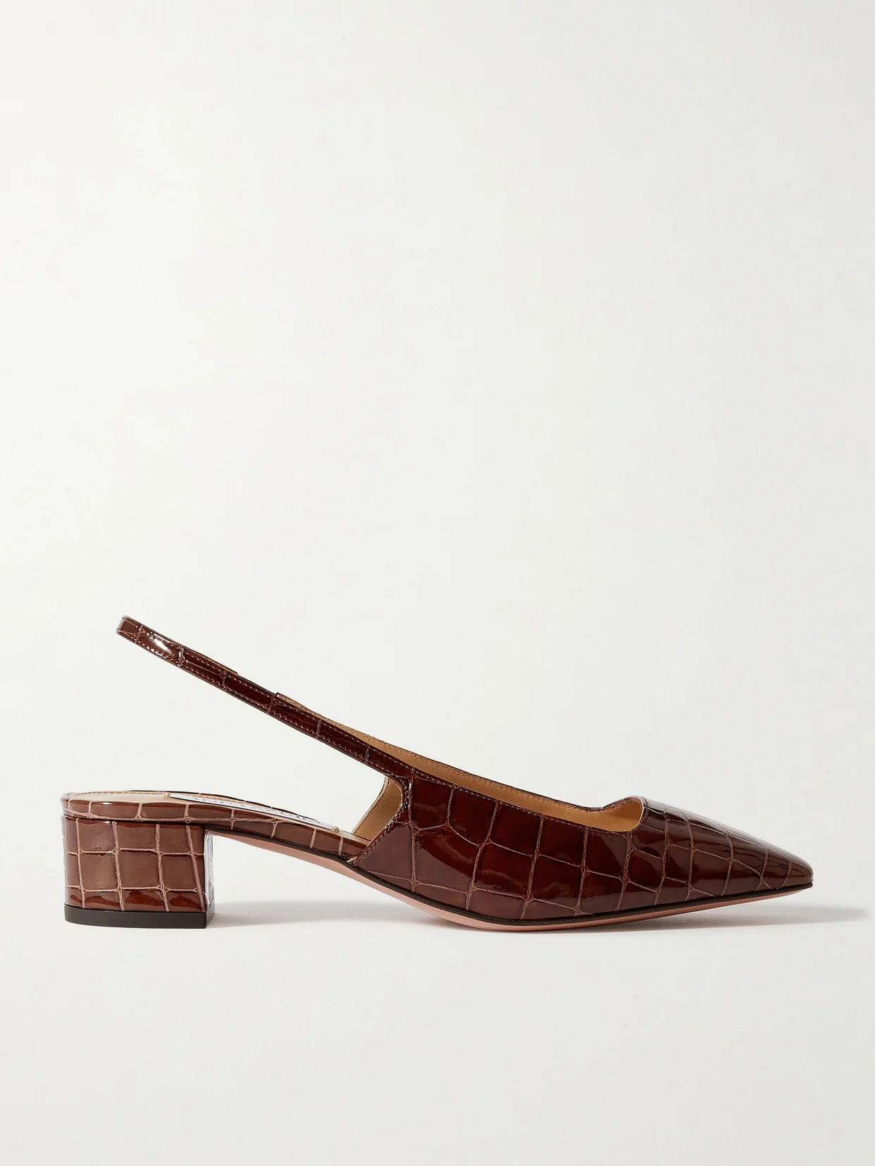 Ginza 35 Croc-effect Leather Slingback Pumps - 1