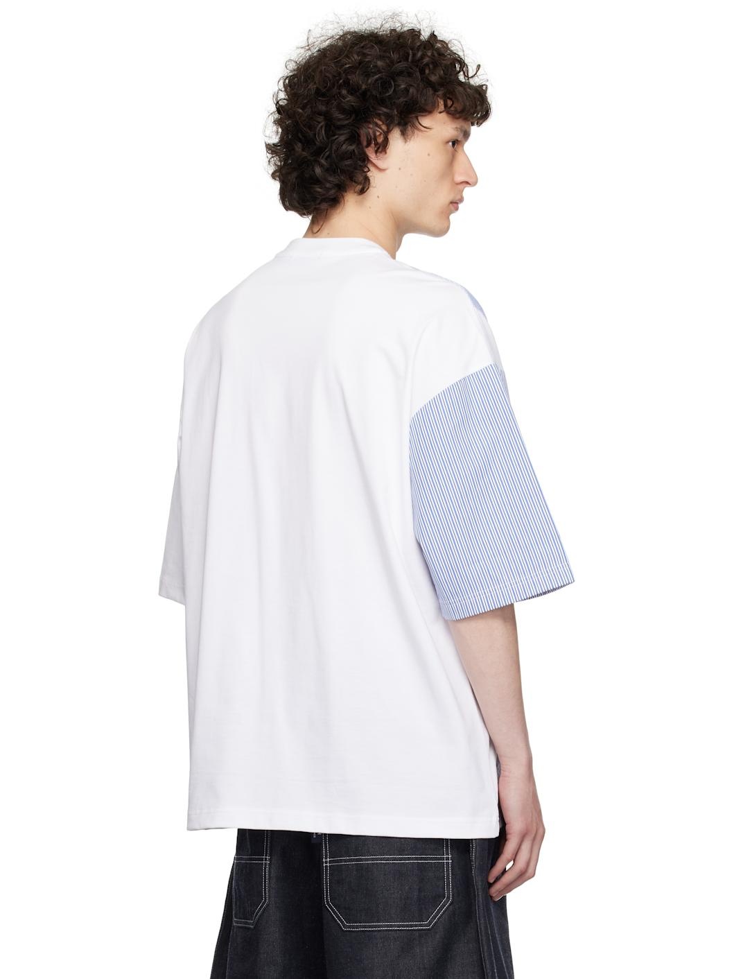 White Multi Fabrics Mix T-shirt - 3