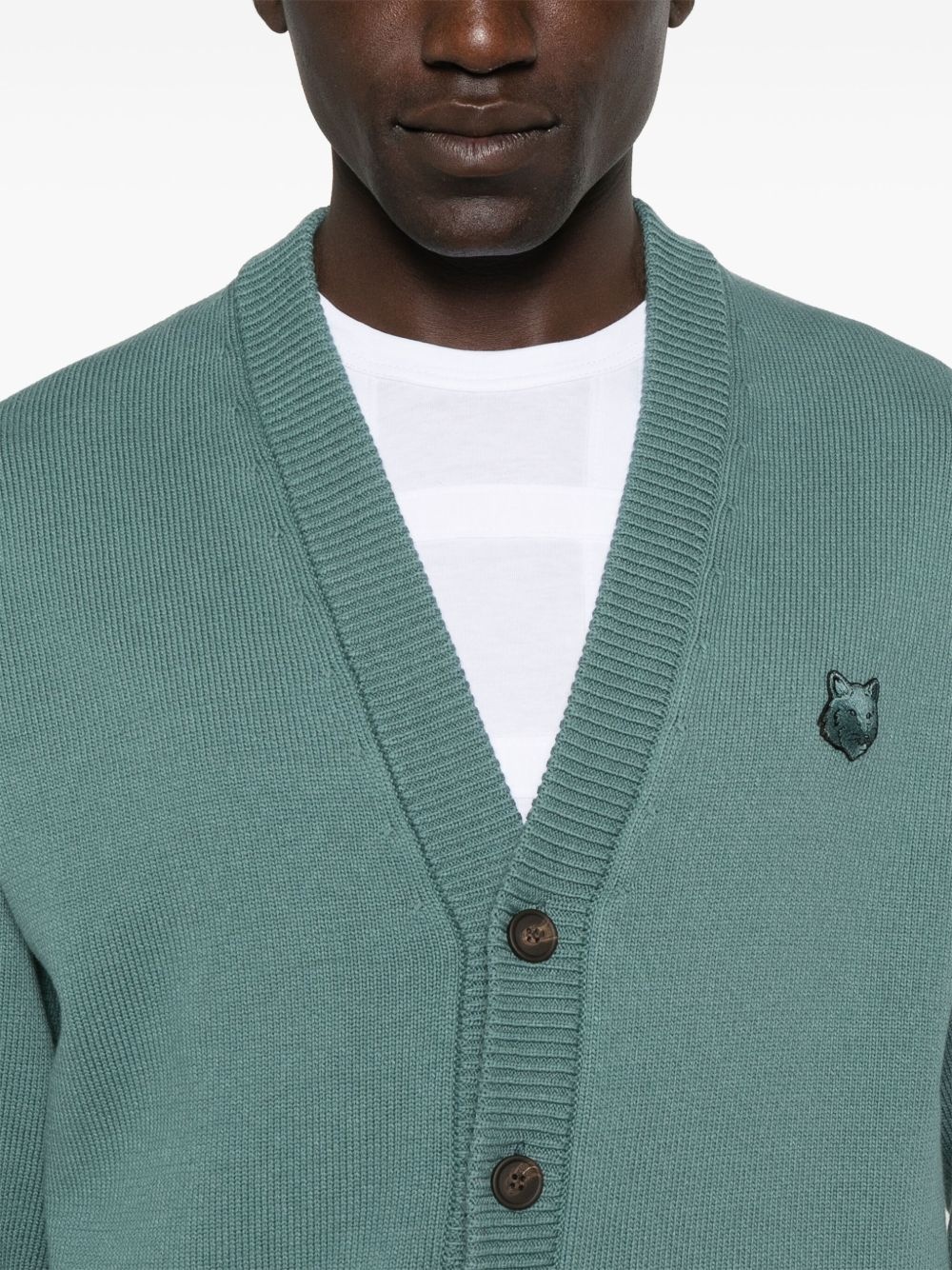 Bold Fox Head-patch cardigan - 5