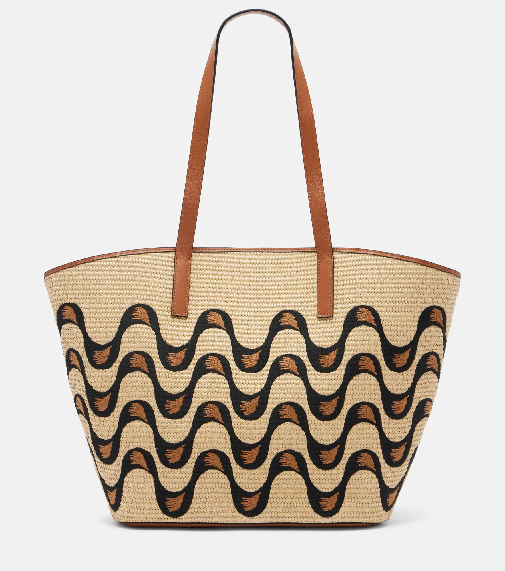 Basket Large leather-trimmed tote bag - 1