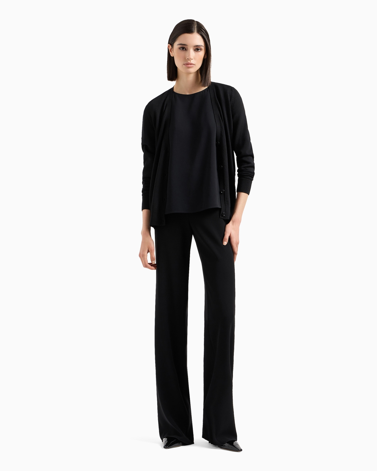 Plain knit pure virgin wool cardigan - 4