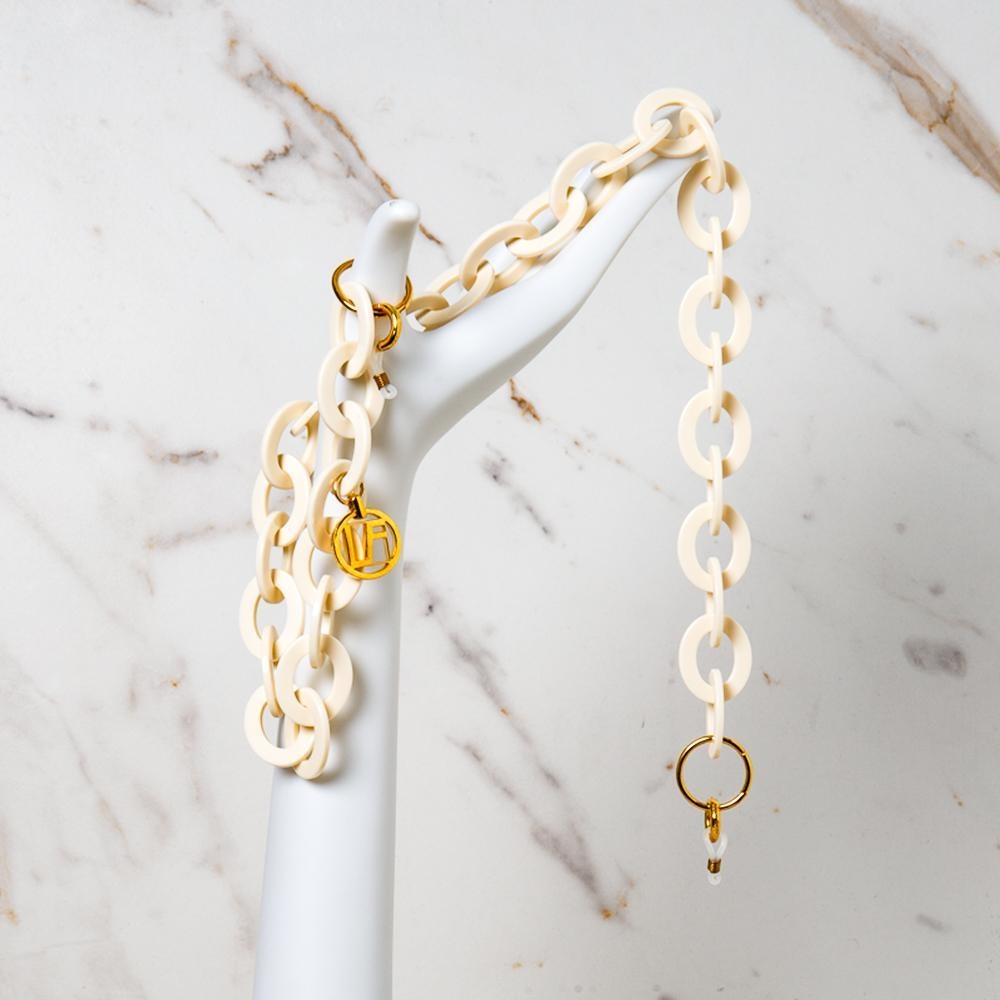 CREAM OVAL LINK ACETATE CHAIN - 1