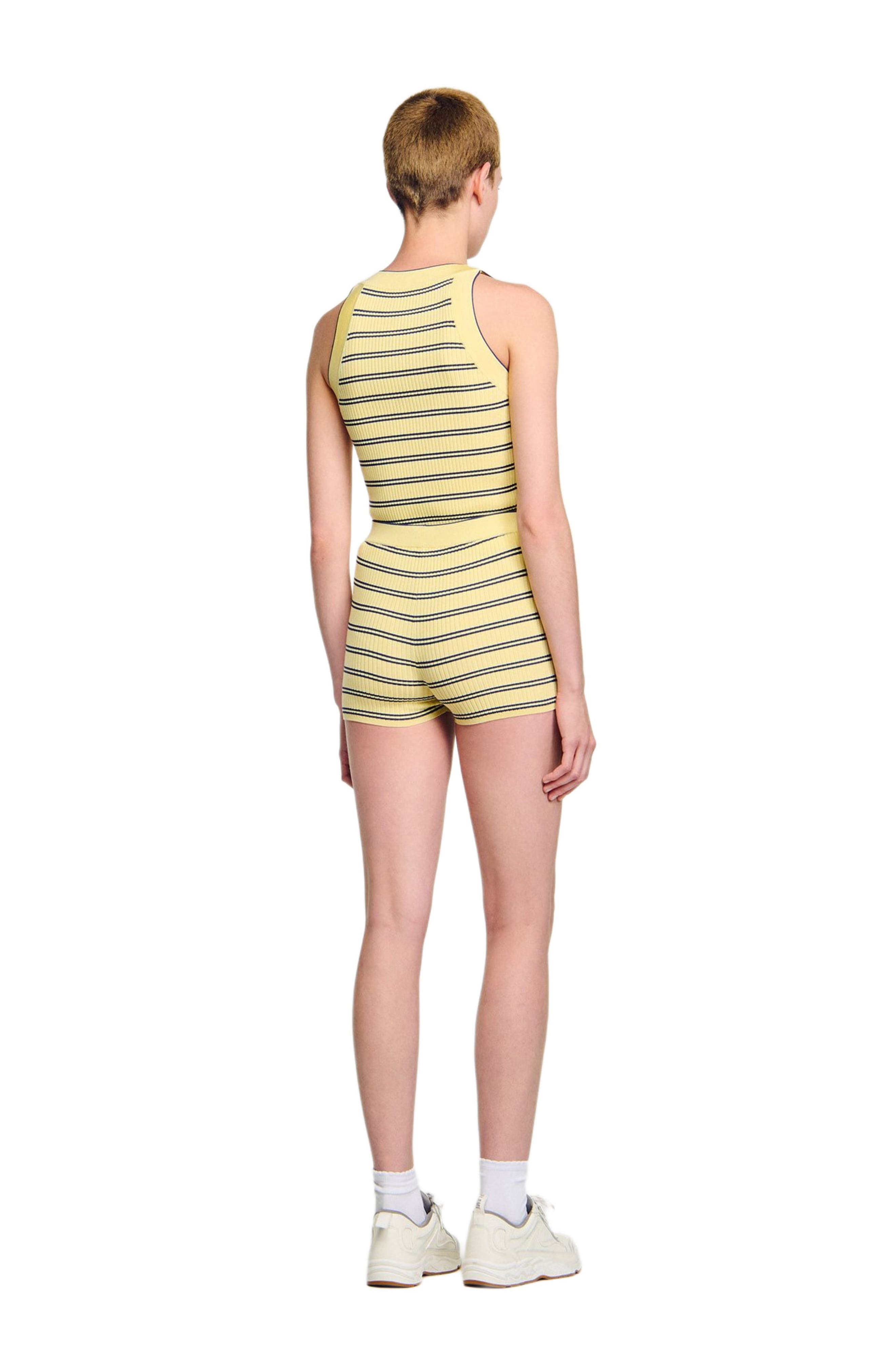 SANDRO Striped knit shorts in Light Yellow at Nordstrom - 2