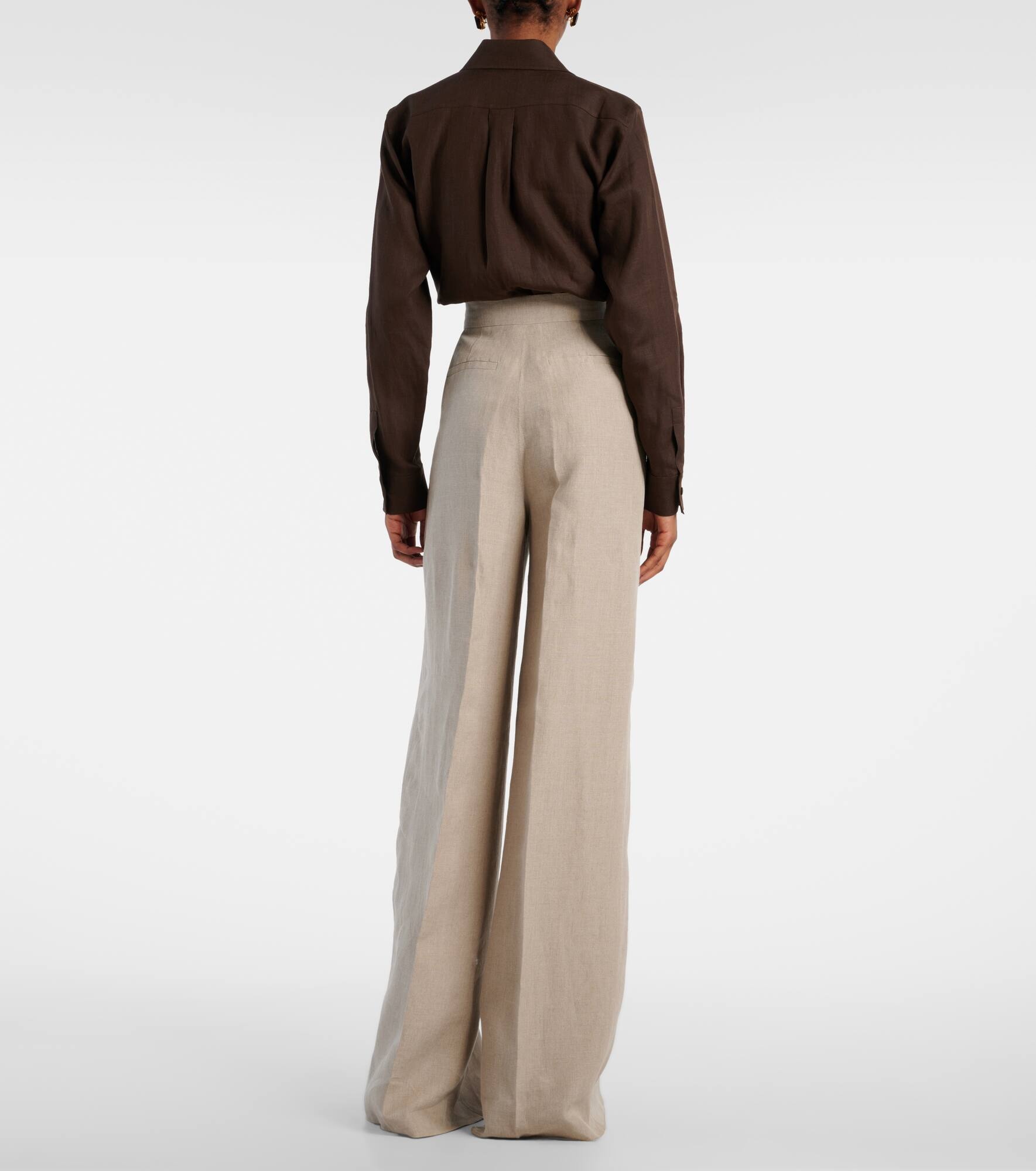 Sequoia high-rise linen wide-leg pants - 3