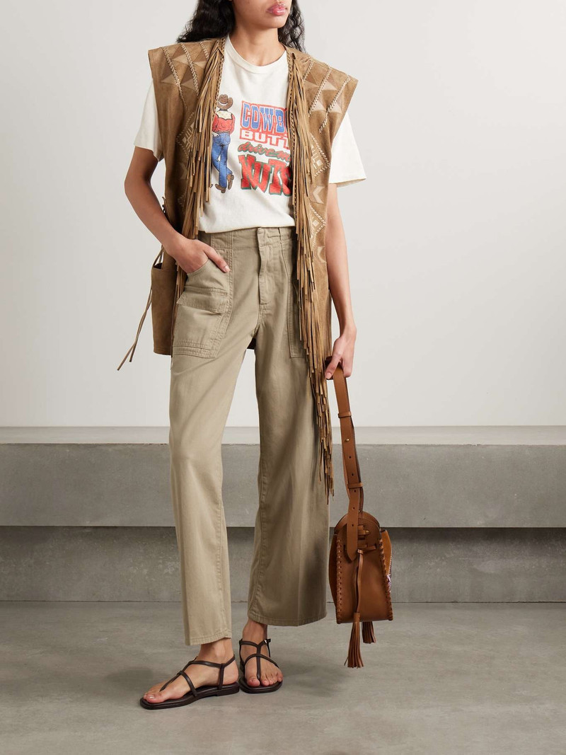 RE/DONE The Arizona cotton-twill wide-leg cargo pants Mushroom outlook