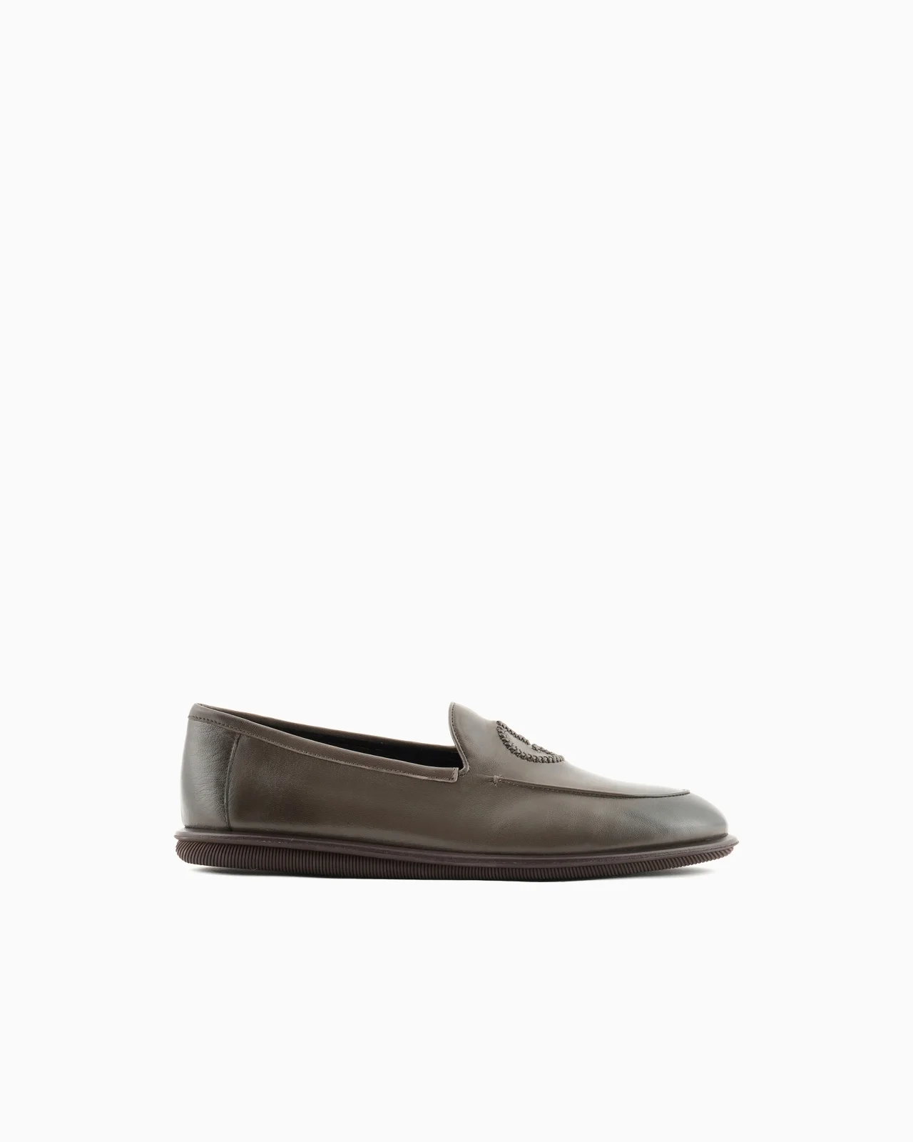 빈티지 냅파 가죽 loafers 와 embroidered 로고 - 1