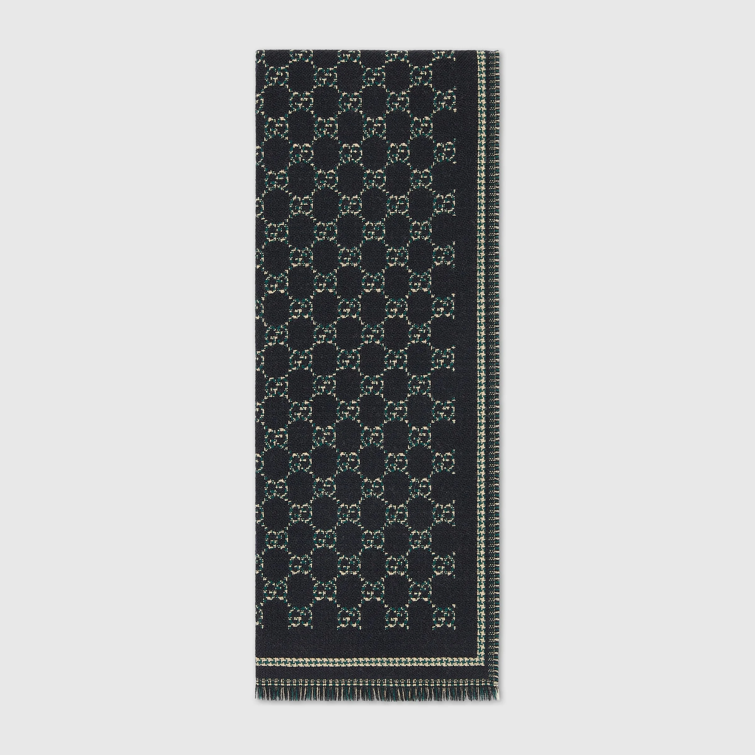 GG wool jacquard scarf - 1