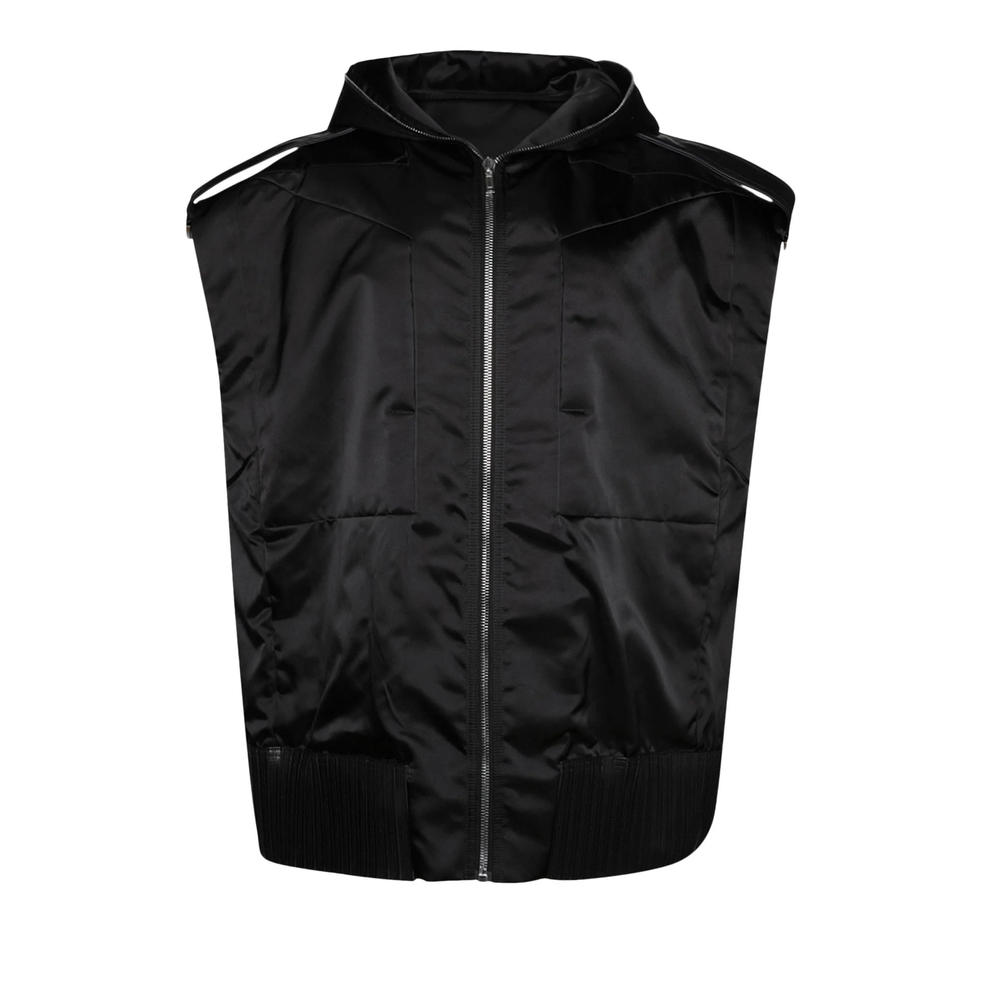 Rick Owens Lido Sleeveless Hoodie 'Black' - 1