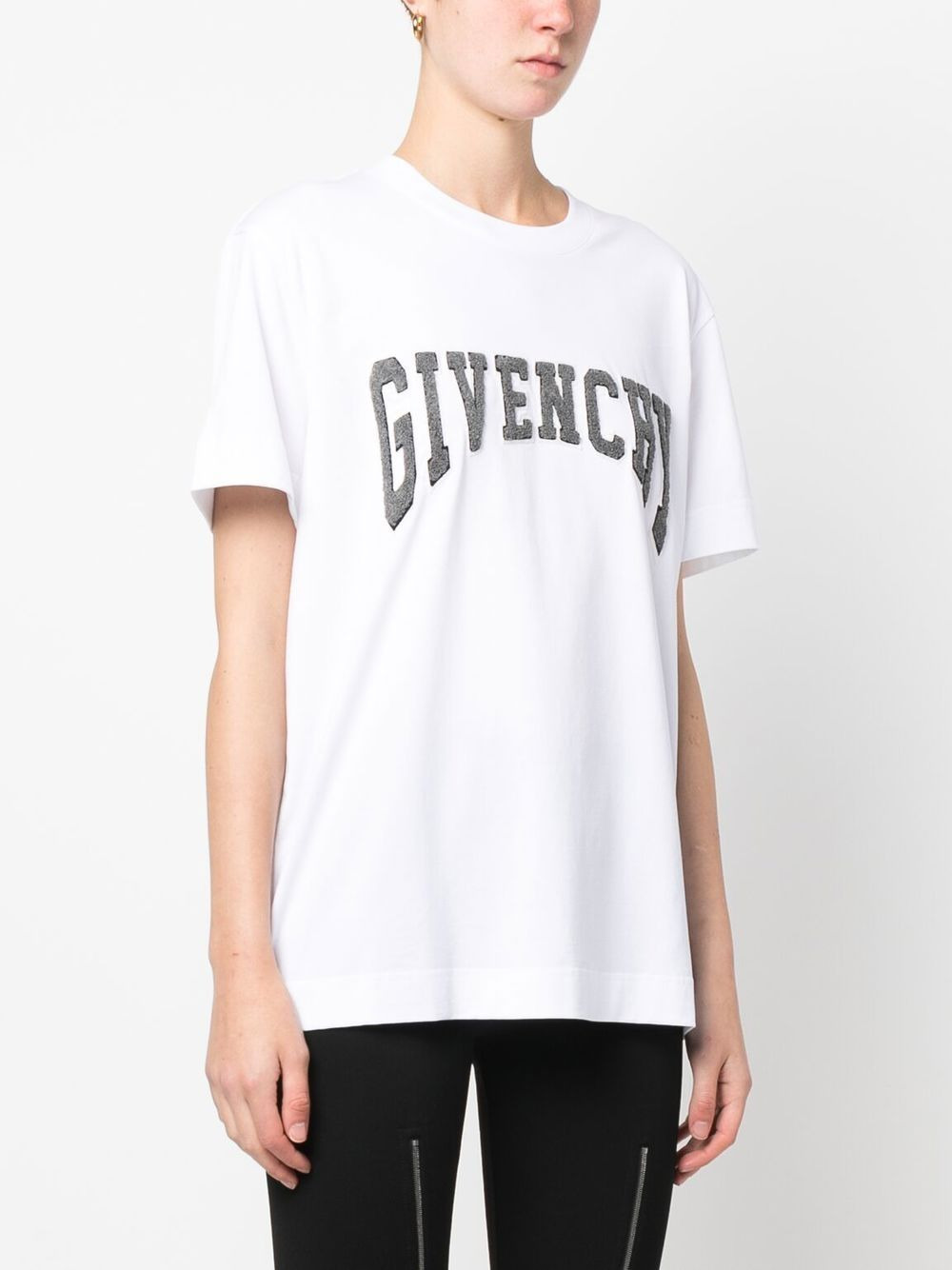 logo print cotton T-shirt - 3
