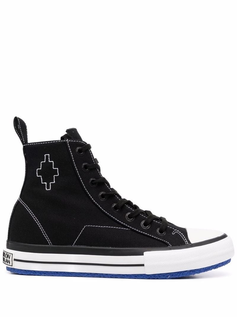 embroidered cross high vulcanized sneakers - 1