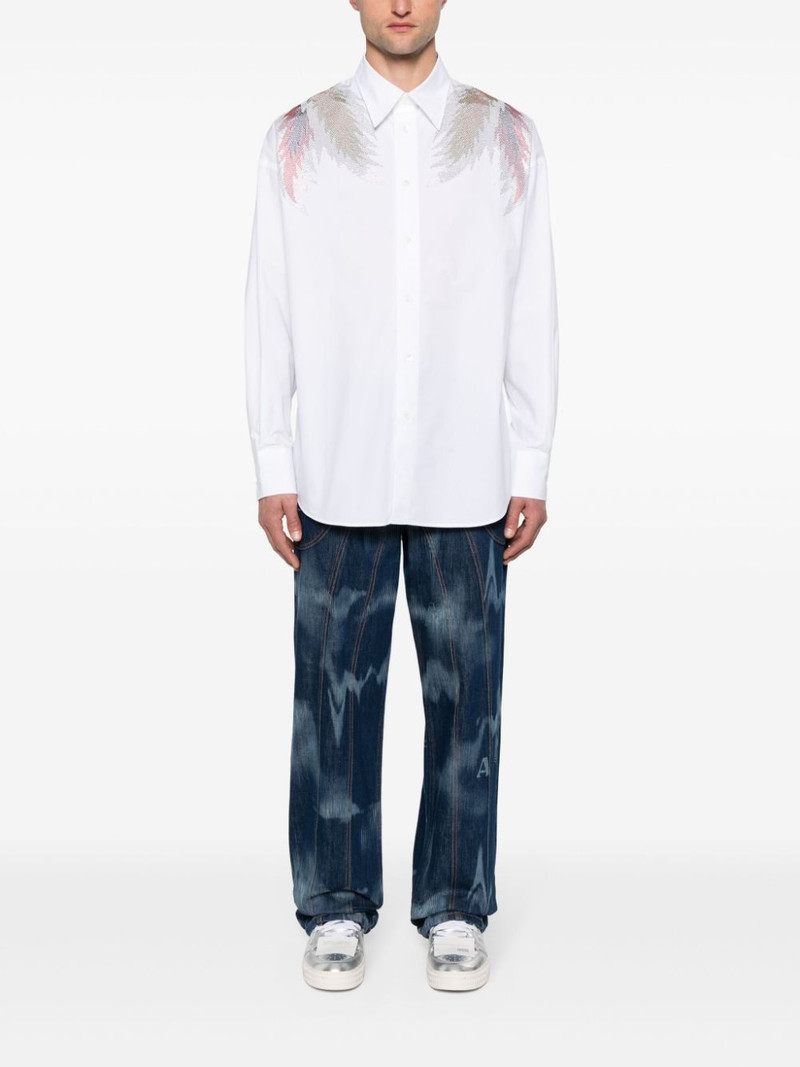 BLUEMARBLE rhinestone-wings poplin shirt outlook