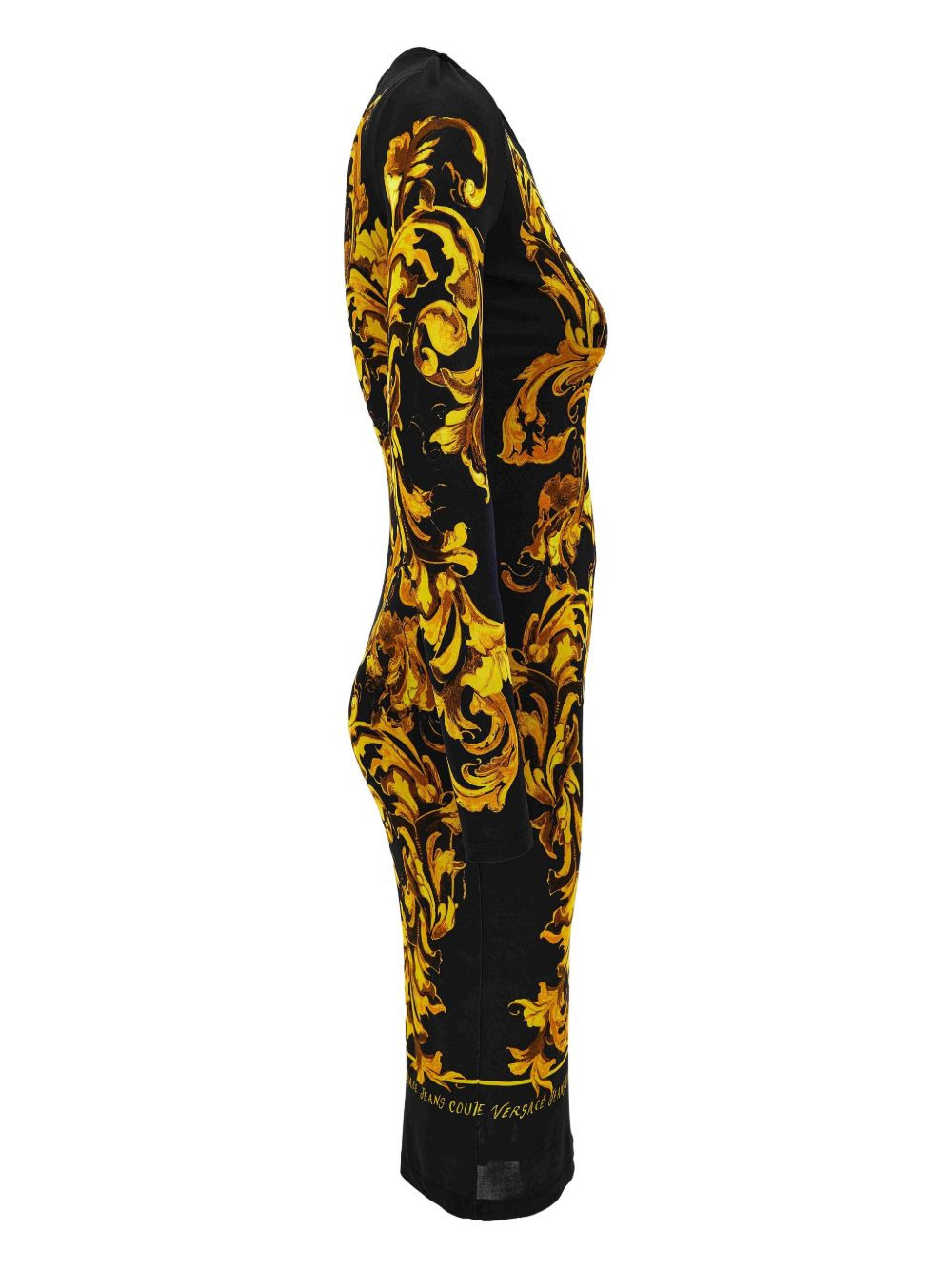 baroque-print long-sleeve dress - 3