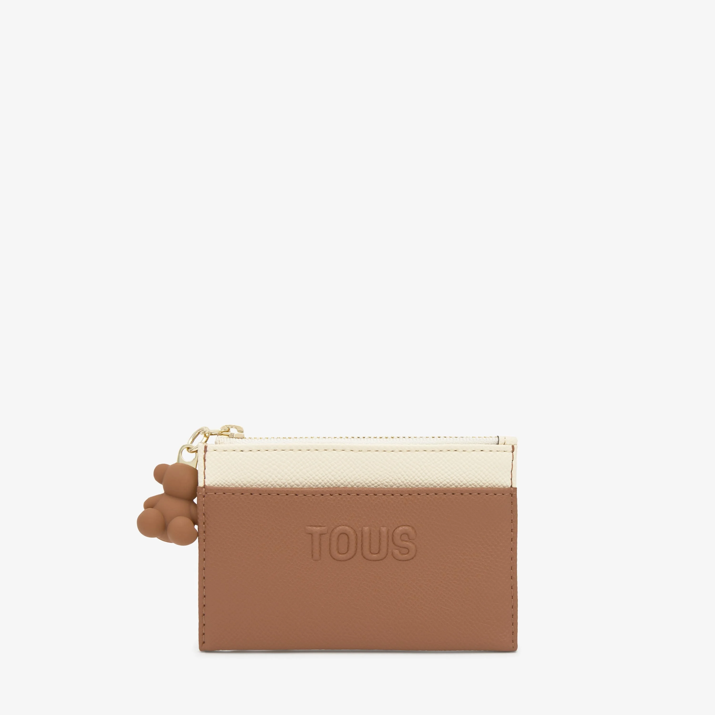 Mocha-colored Change purse-cardholder TOUS Audree Saffiano - 1